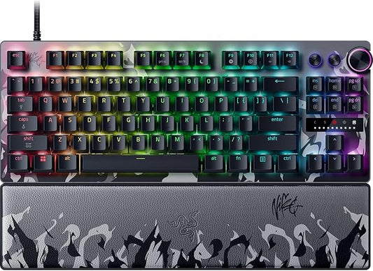 Razer Huntsman V3 Pro TKL 8KHz Esports Gaming Keyboard: Analog Optical Switches Gen 2-8000 Hz Polling Snap Tap - Rapid Trigger - Adjustable Actuation - Media Controls - Niko Edition