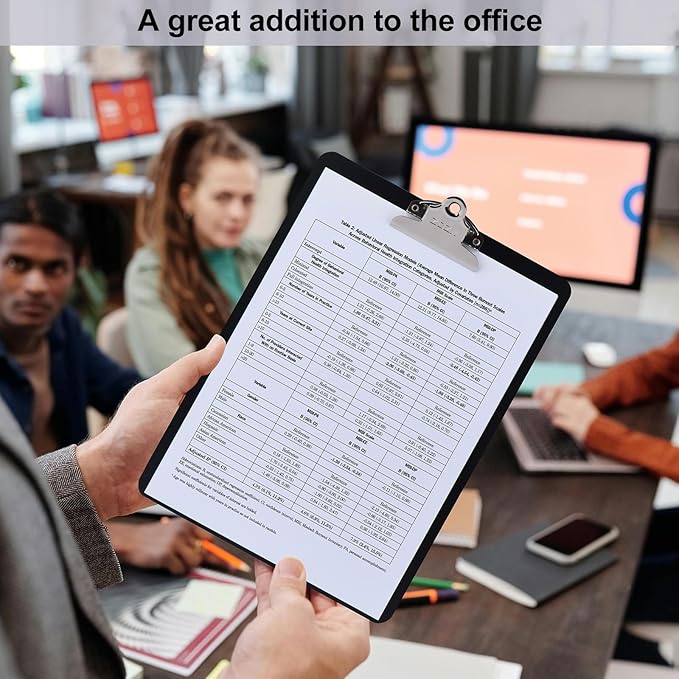 ZCZN Metal Clipboard, 2 Pack Heavy Duty Aluminum Clipboards 12 x 9 Inches, A4 Letter Sizer Document Holder with High Capacity Clip, Suitable for School, Office, Jobsite or Medical Staff, Black