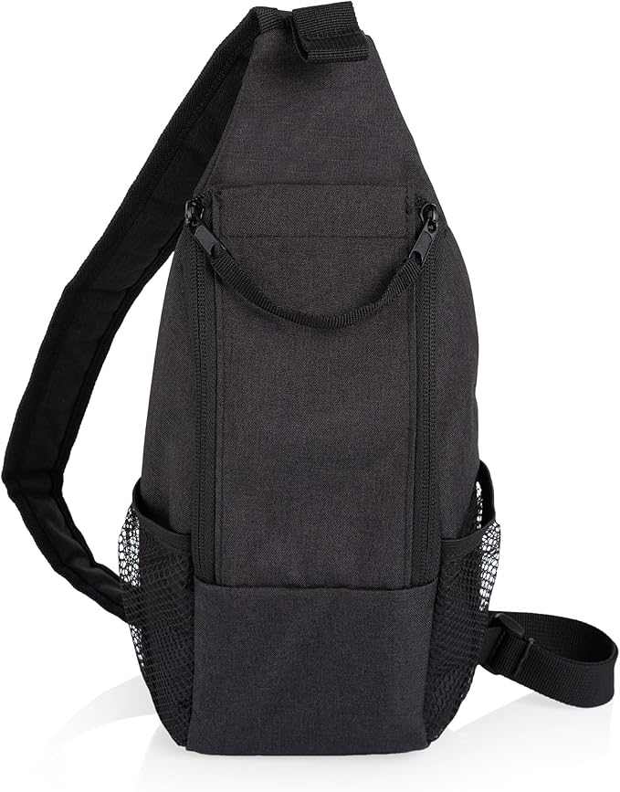 Picnic TIME Strider Crossbody Cooler Sling Bag, Insulated Fanny Pack, (Black)