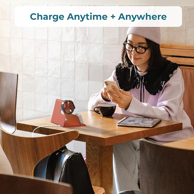 BLACK+DECKER 3 in 1 Charging Station for Apple Multiple Devices, Wireless Foldable Travel Charger for Multiple Devices iPhone 17 16 15 14 13 Pro Max Plus Apple Watch Series/AirPods (Coral Rose)