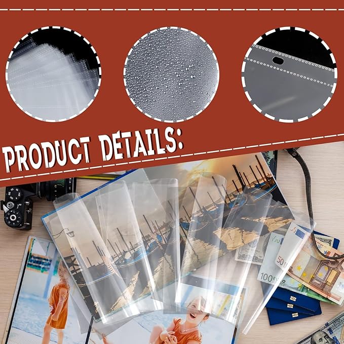Vmiapxo 100 Pack Scrapbook Refill Pages 12x12 Inch, Clear Page Protectors Fit 3 Ring Scrapbooking Binder & 12 x 12 Photo Album, Heavyweight Plastic Protective Sleeves, Sheet Protectors