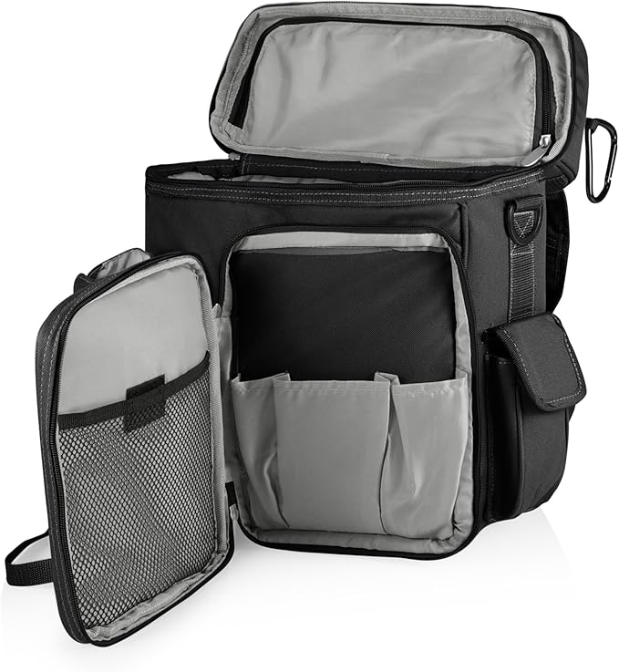 ONIVA Picnic Time Turismo Backpack Cooler With Water Bottle Carrier, Soft Cooler Travel Bag (Black)