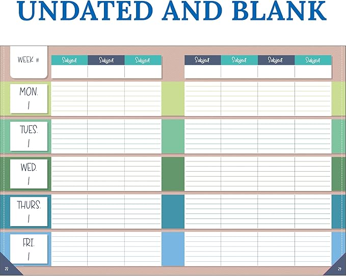 Carson Dellosa Education Crafty & Cool Teacher Planner 2025-2026,Undated 8"x11" Lesson Plan Book With Stickers,Class Schedule,Weekly Calendar,Classroom Must Haves,Homeschool Essentials,School Supplies
