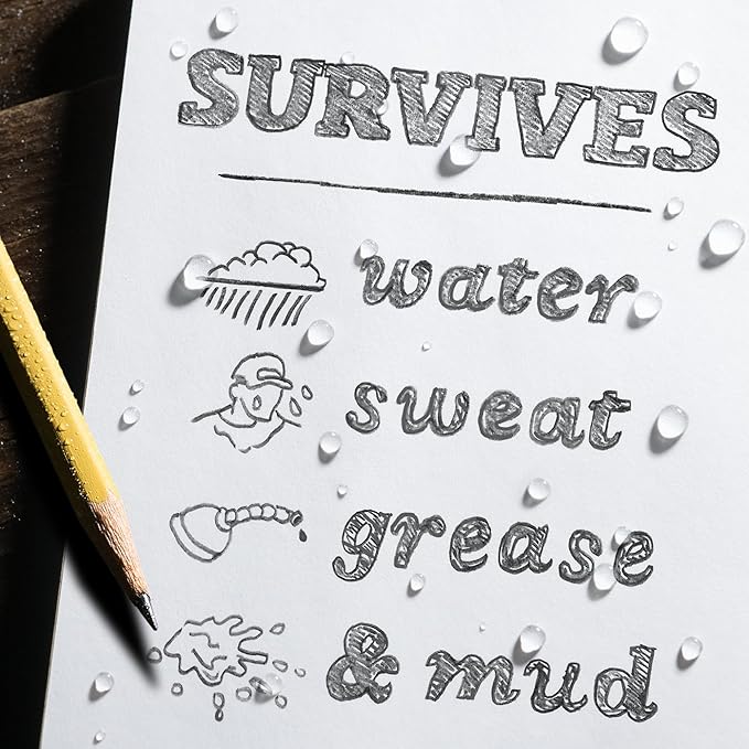Rite in the Rain Weatherproof Side Spiral Notebook, 4.625" x 7", Yellow Cover, Universal Pattern (No. 373)