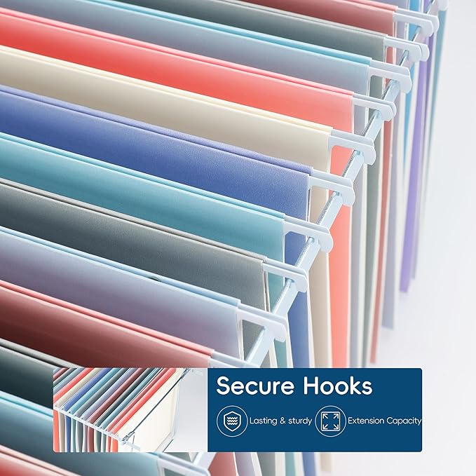 Light Blue Hanging File Folders,25 Pack Letter Size File Folders with 1/5-cut Tabs,Office Essentials for Filing Cabinet & Desk Storage
