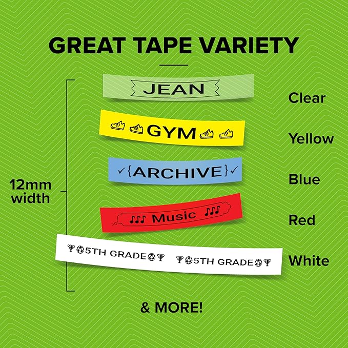 DYMO Authentic LT Plastic Labels | 12mm x 4m Roll | Black Print on Yellow Labels | for LetraTag Label Makers