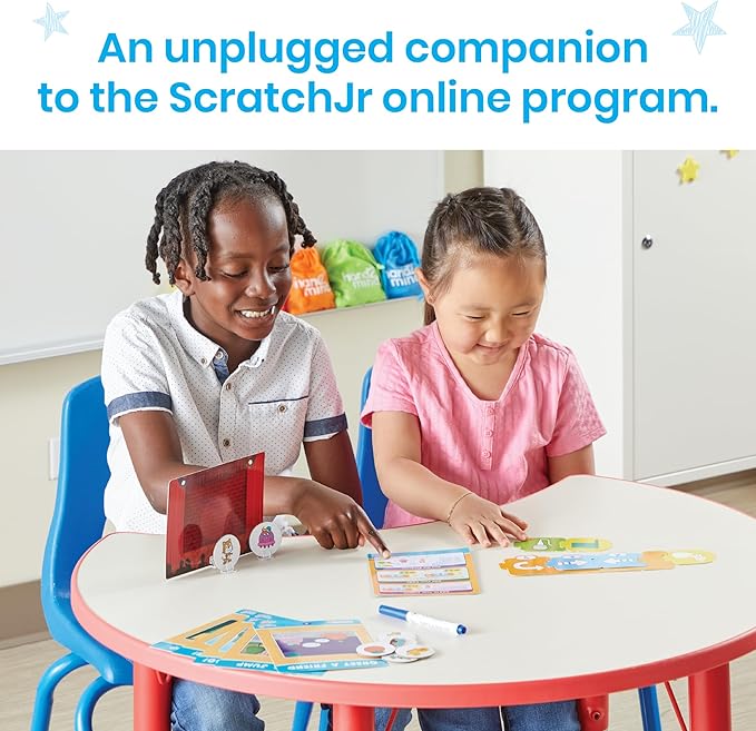 hand2mind ScratchJr Block-Based Coding Student Activity Set, Learn to Code, Computer Science and Programming for Kids, STEM Activities, STEM Classroom, Coding for Kids, Science Teacher Supplies