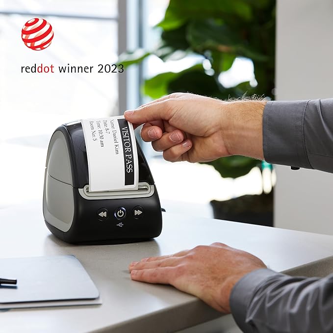 DYMO LabelWriter 550 Label Printer Bundle Label Maker with Direct Thermal Printing Automatic Recognition Includes 1 Roll Each: Address Labels Multipurpose