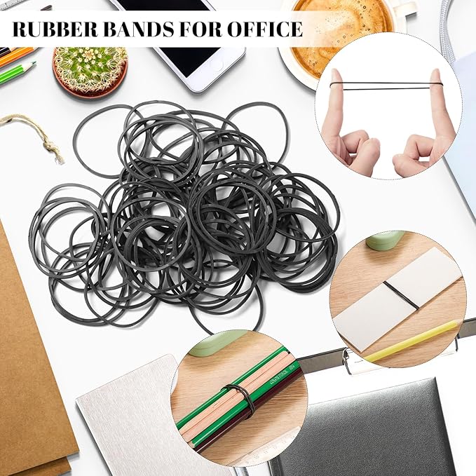 350 Pcs Paper Clips Assorted Sizes, Paperclips and Binderclips Office Supplies Set Paperclips Paper Clamps Rubber Bands Push Pins for Office and School Supplies