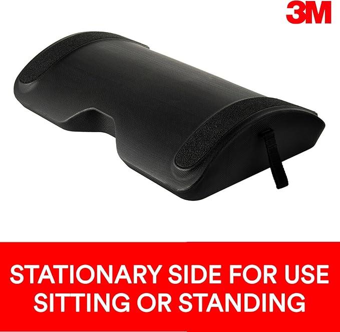 3M Foot Rest for Standing Desks, Two-Sided Rocking and Stationary for Sitting or Standing, Helps Reduce Leg and Foot Fatigue, Black (FR200B)