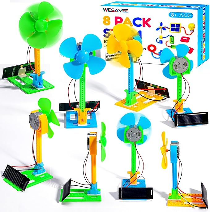 Bulk STEM Kits - 8 Set Solar Powered Fans, Science Kits for Kids Age 8-12 12-14 10-12, Stem Building Toys for Ages 8-13, Boys Girls Crafts for Kids, Classroom School Gifts Experiments Activities