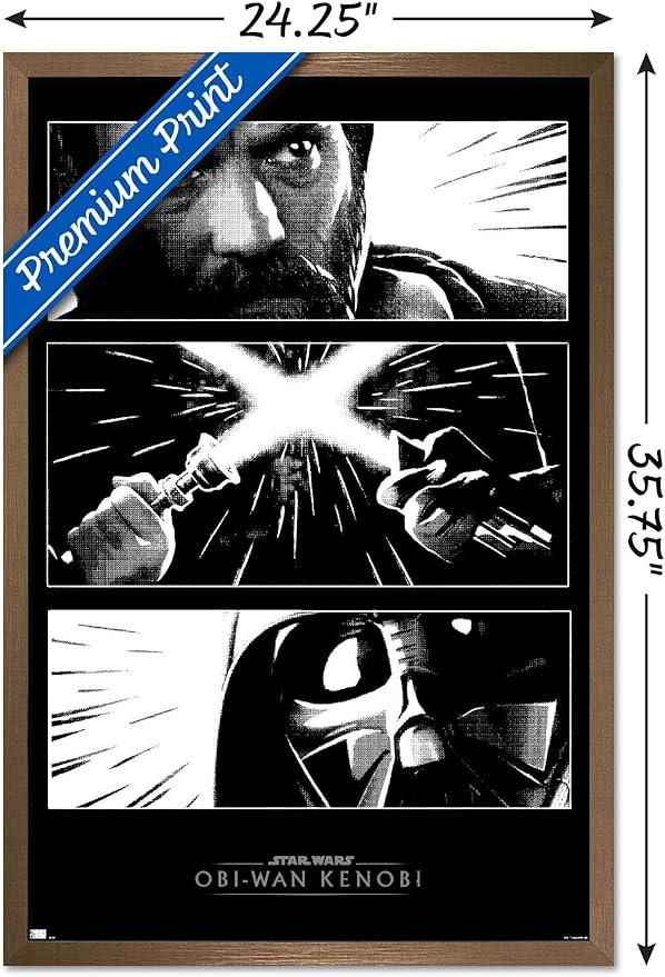Trends International Star Wars: Obi-Wan Kenobi - Panels Wall Poster, 22.375" x 34", Bronze Framed Version