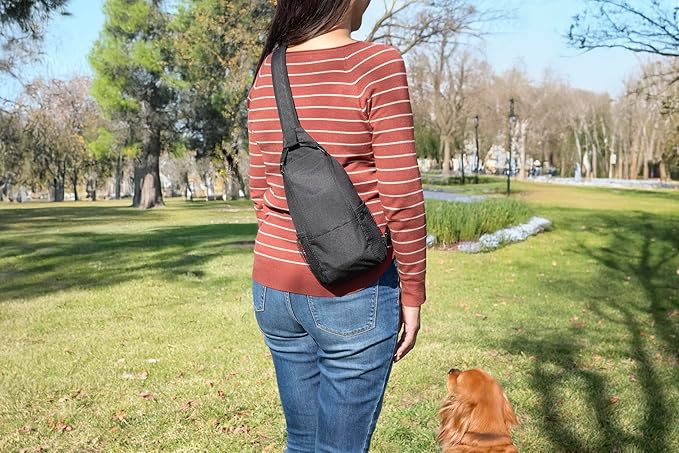 Picnic TIME Strider Crossbody Cooler Sling Bag, Insulated Fanny Pack, (Black)