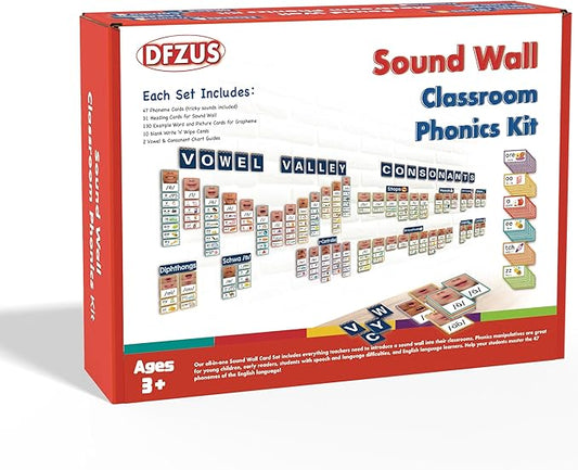 Sound Wall Classroom Phonics Kit, Science of Reading Sound Wall Consonants & Vowel Valley Classroom Decor, Phonemic Awareness, ESL Speech Therapy Materials (220 Cards)