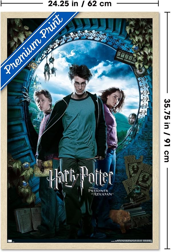 Harry Potter and the Prisoner of Azkaban - Sky One Sheet Wall Poster, 34L" x 22.4W", Blonde Framed Version