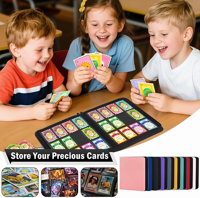12 Pocket Card Binder, Zipper Trading Card Binder, 720 Large Capacity Side Loading Non-Ring Card Album, Double Sided Acid-Free Card Protector Binder, Card Collection for TCG, MTG, Sport Card, White