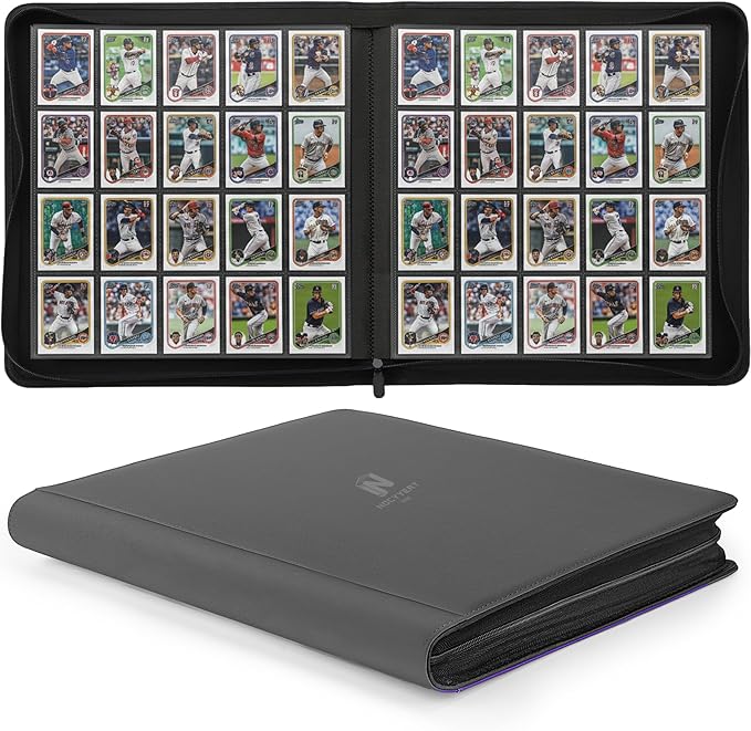 1280+ Cards 20 Pocket Card Binder Collector Card Album Trading Card Binder Ringless Trading Card Album Side Loading Compatible with TCG, Game & Sports Cards (Grey)