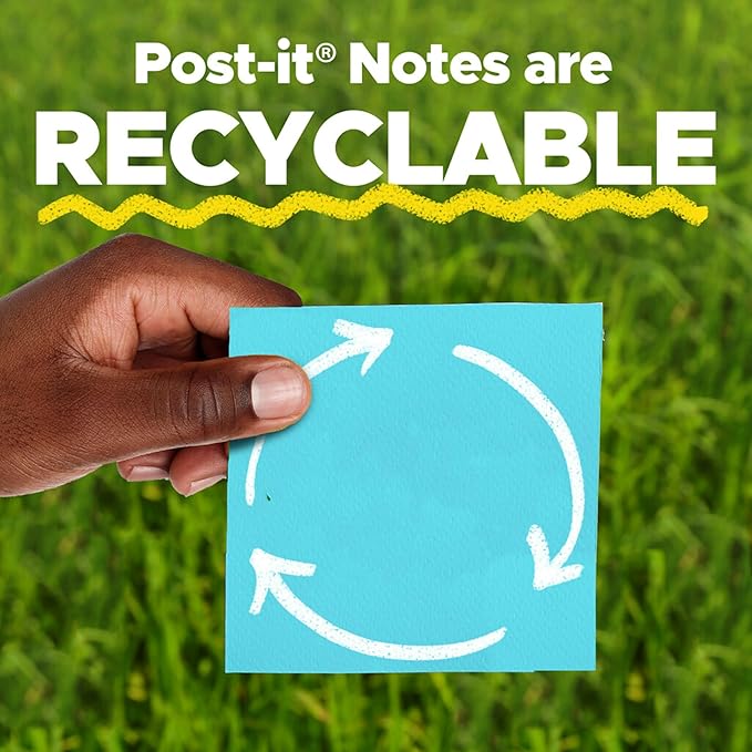 Post-it Super Sticky Notes, 5 Sticky Note Pads, 3 x 3 in., Ideal for Organization in Your Dorm, Home or Office, Single Color Packs Collection, Candy Apple Red