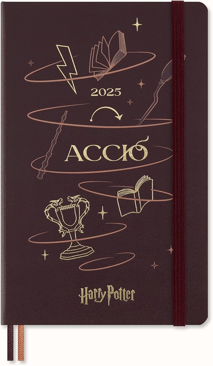 Moleskine Daily Planner Wizarding World Harry Potter Spells Kollektion Accio, 12-Monats Linierter Tagesplaner, Phosphoreszierender Fester Einband, Großformat 13 x 21 cm