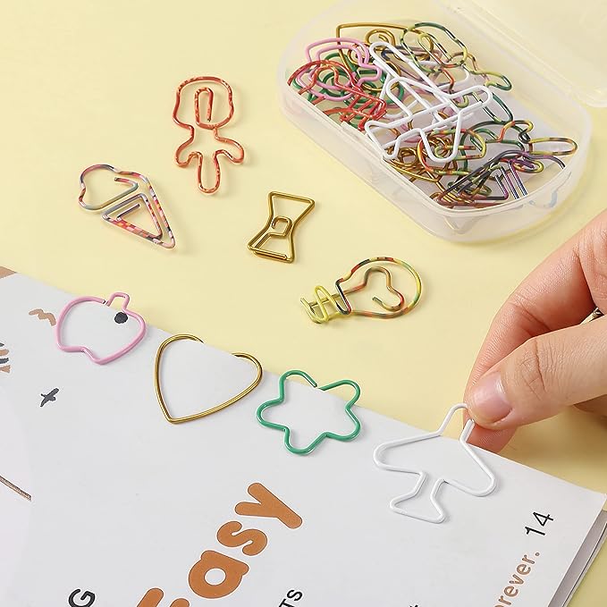 Mr. Pen- Cute Paper Clips, Assorted Colors, 24 pcs, Cute Planner Clips