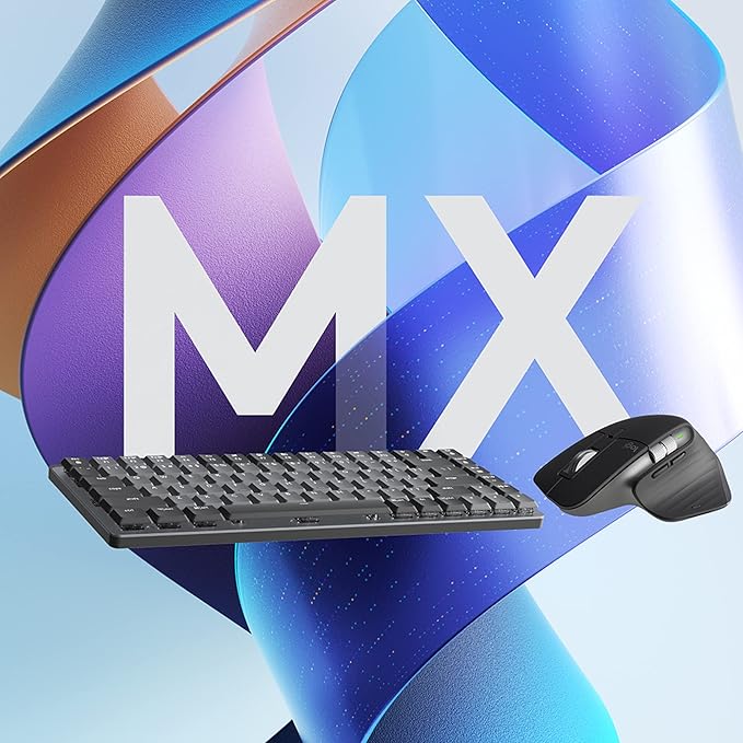 Logitech MX Mechanical Mini TKL Illuminated Wireless Keyboard, Linear, and MX Master 3S Performance Wireless Bluetooth Mouse Bundle, macOS, Windows, Linux, iOS, Android