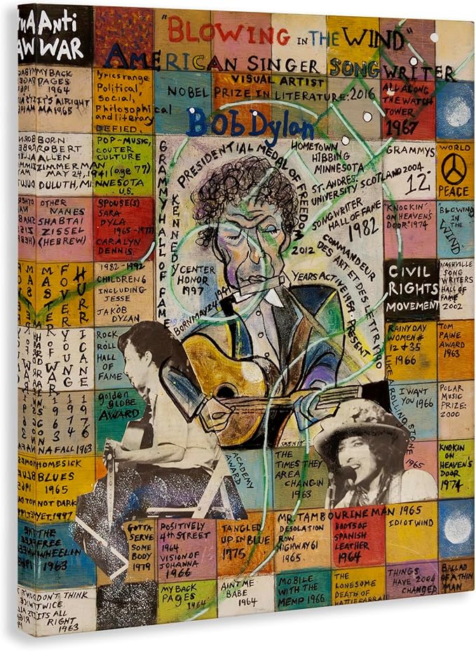 Stupell Industries Bob Dylan Collage Canvas Wall Art Design by Sabin, 30 x 40
