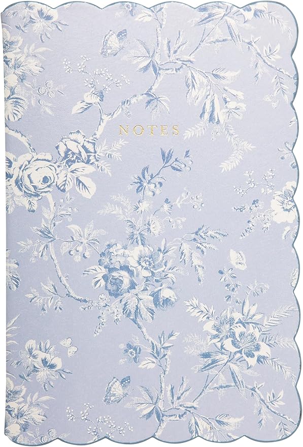 Laura Ashley Heirloom Cottage Journal – 6x8 Inch Hardcover Notebook with Scalloped Edge, 256 Lined Pages, Gilded Edges, Faux Leather Covers
