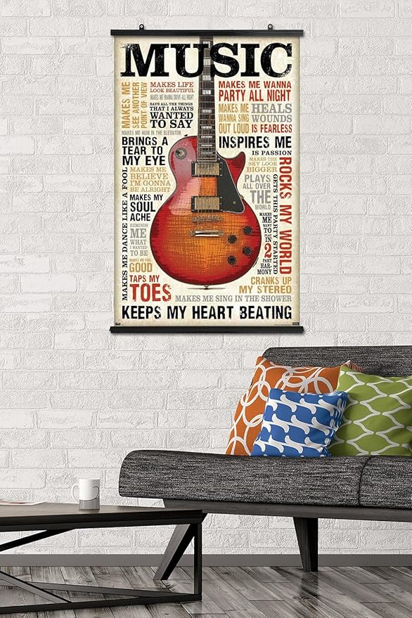 Trends International Music Inspires Me Wall Poster, 22.375" x 34", Premium Poster & Clip Bundle