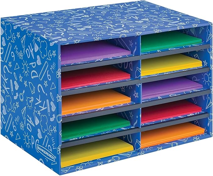 Bankers Box Classroom Collection 10-Compartment Mail Sorters, 19.5" x 12.375", Blue (3384201)