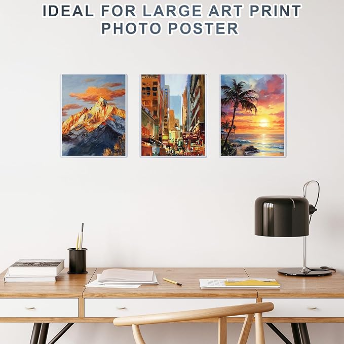 AKONEGE 10PCS 11" x 14" Rigid Print Protectors Hard Plastic Sheet Page Protectors Heavy Duty Top Loading Menu Covers Poster Sleeves Clear Plastic Paper Sleeves for Magazine Prints Photo Document