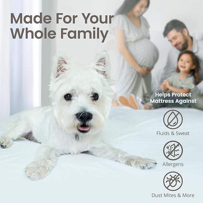 SafeRest Waterproof Mattress Protector Twin XL Size – Absorbent Breathable Soft Fitted Bed Cover with 18" Deep Stretchable Pockets – Machine Washable Twin XL Mattress Cover