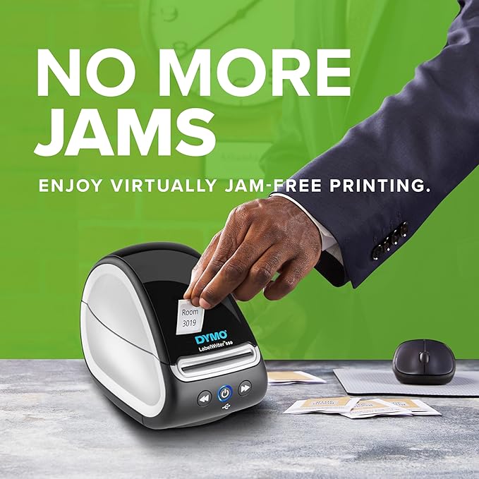 DYMO LabelWriter 550 Label Printer Bundle Label Maker with Direct Thermal Printing Automatic Recognition Includes 1 Roll Each: Address Labels Multipurpose