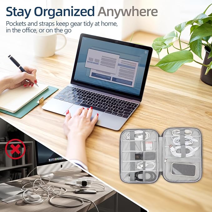 Electronics Organizer Travel Case,Travel Cable Organizer Pouch - Portable Storage Bag for Cord, Charger, Phone, Earphone, Electronic Accessories for Travel & Daily Use