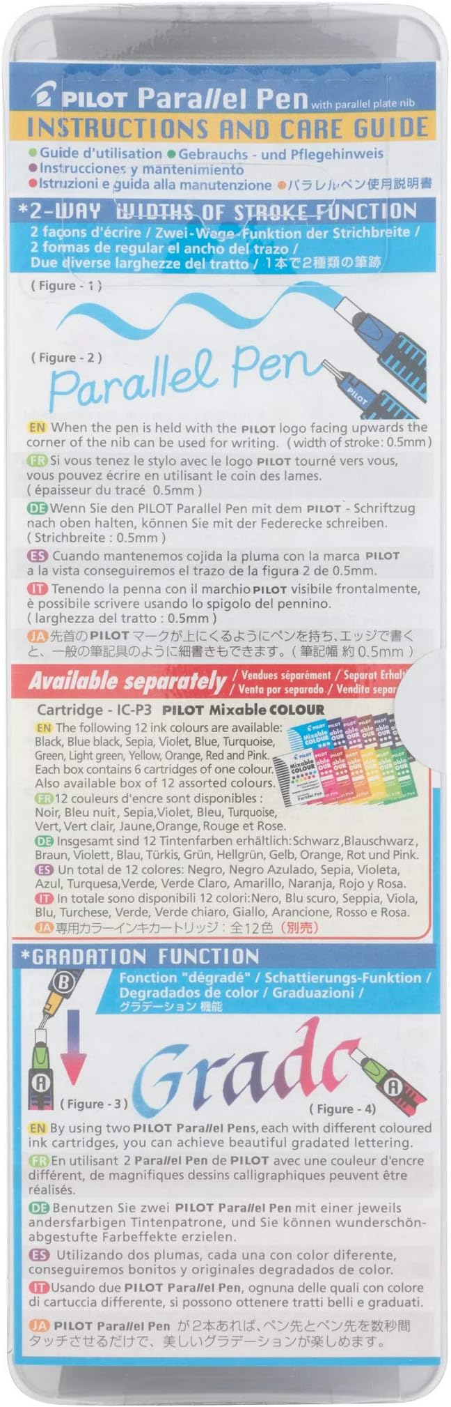Pilot Parallel Pen Premium Caligraphy Pen Set, 3.0mm Nib, White Barrel with Pink Accents (14679)
