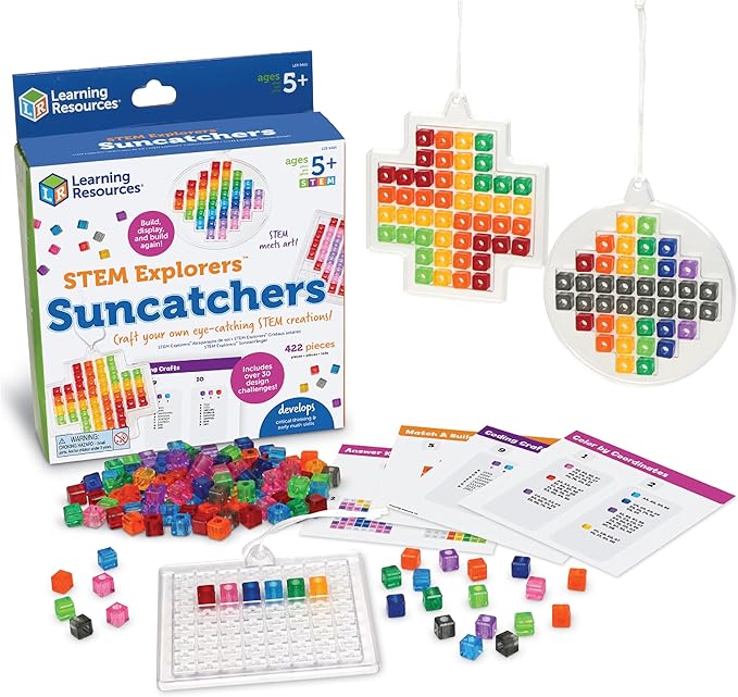 Learning Resources STEM Explorers Suncatchers - 433 Pieces, Ages 5+, Science for Kids, Building Toys, STEM Projects, Classroom Must Haves