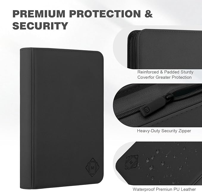 Trading Card Binder with 9 Side Loading Pocket Card Album Hold Up to 540 Cards PU Card Collection Binder, Collectible Albums Card Folder for MTG, TCG, Sports Cards