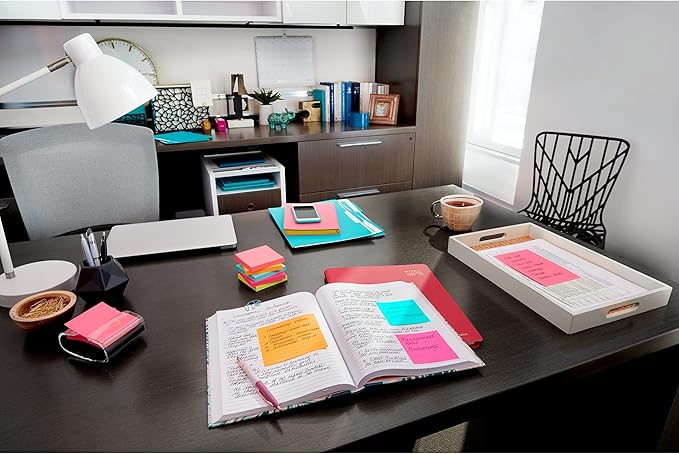 Post-it Notes, 3 in x 3 in., 18 Sticky Notes Pads, 100 Sheets per Pad, Poptimistic Collection, School Supplies and Oﬃce Products, The Original Post-it Note
