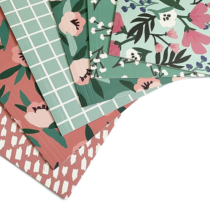 Cute File Folders, Set of 24 3-Tab Letter Size Decorative File Folders Boho Colored Manilla 8.5 x 11 Filing – Pretty Designer Home Office School Supplies (Blossom)