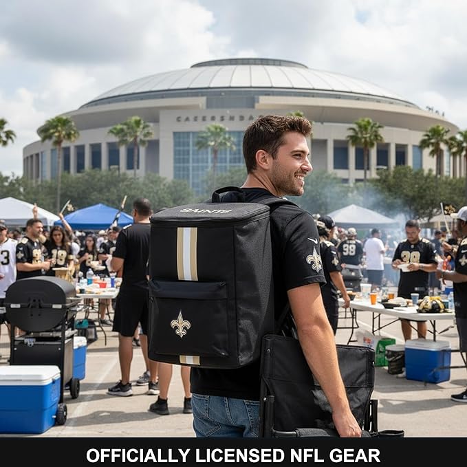 Cooler Backpack – Portable Soft Sided Ice Chest – Insulated Bag Holds 36 Cans - Football Gear – Show Your Team Spirit with Officially Licensed Fan Gear