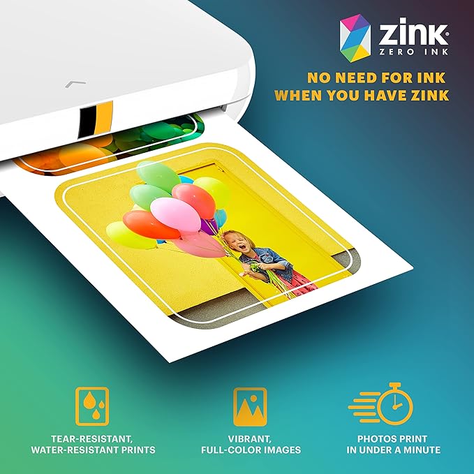 Zink KODAK 2”x3” Premium Pre-Cut Sticker Photo Paper (30 Sheets) Compatible with All KODAK 2x3” Instant Print Products – Except Printomatic
