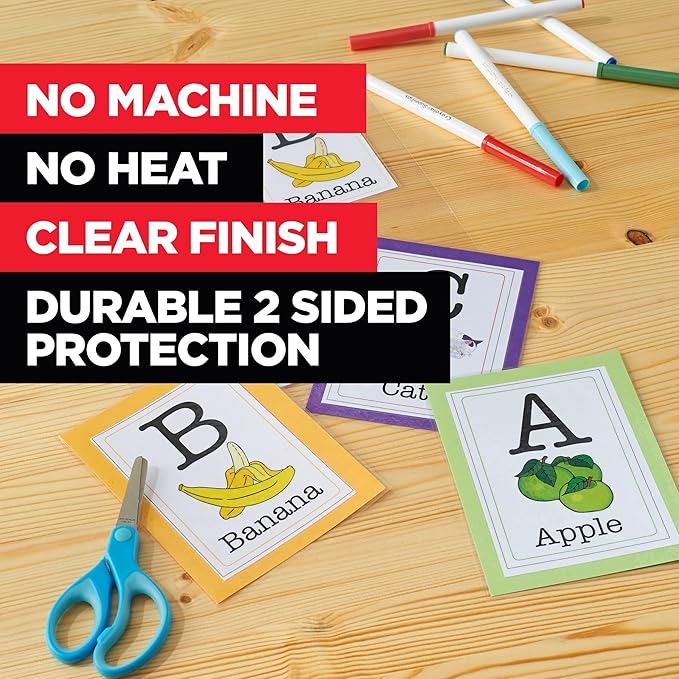 Scotch Self-Sealing Laminating Pouches, 4 x 6 Inches, 10 Pouches (2 Packs of 5) – Gloss Finish, Photo Safe, No Machine Needed (Cold Laminating Sheets)