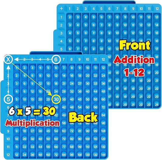 Torlam Math Board, Multiplication Game Board, 12x12 Math Manipulatives Game Board Multiplication,Division, Addition, Subtraction Games Toys for Kids, 1st, 2nd, 3rd, 4th, 5th, 6th Grade