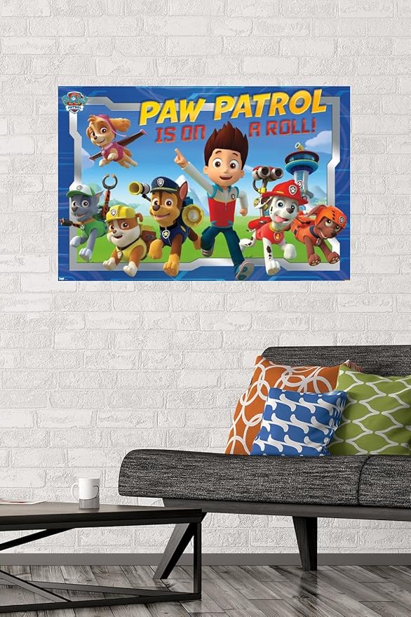 Nickelodeon Paw Patrol - Crew Wall Poster, 22.37" x 34.00", Poster & Mount Bundle