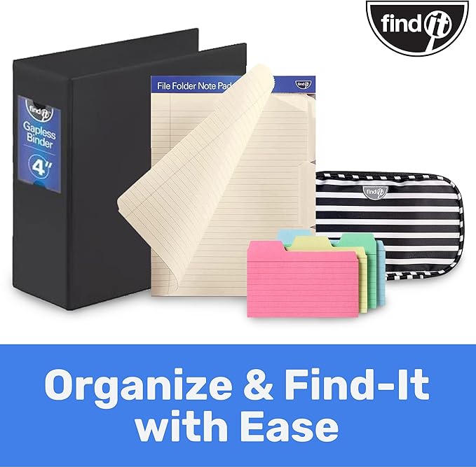 Find It File Folder Notepad - Pack of 72-9.5 x 12.5 Inch Notebook Organizer Folders for Filing, Document, and Clipboard Organization - Pink
