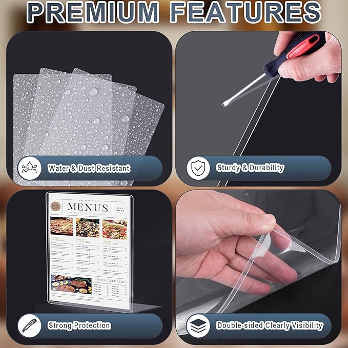AKONEGE 10PCS 11" x 14" Rigid Print Protectors Hard Plastic Sheet Page Protectors Heavy Duty Top Loading Menu Covers Poster Sleeves Clear Plastic Paper Sleeves for Magazine Prints Photo Document