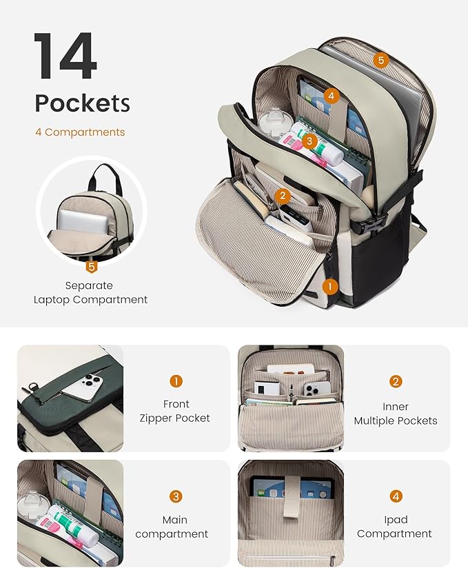 LOVEVOOK 17.3 Inch Laptop Backpack for Women, Travel Carry-On Backpack Purse, College Bookbag for Teen Girls School