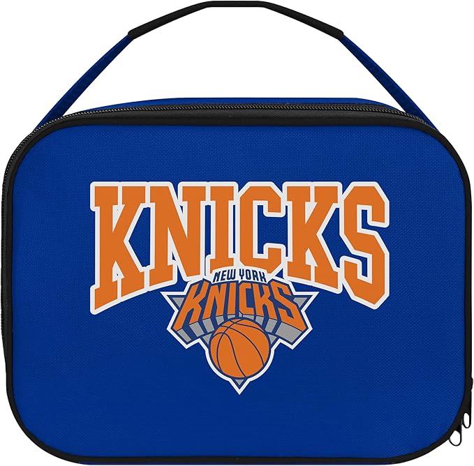 FOCO NBA Unisex-Adult Officially Licensed Wordmark Team Color Big Logo Basketball Zip Closure 7L Lunch Bag - New York Knicks