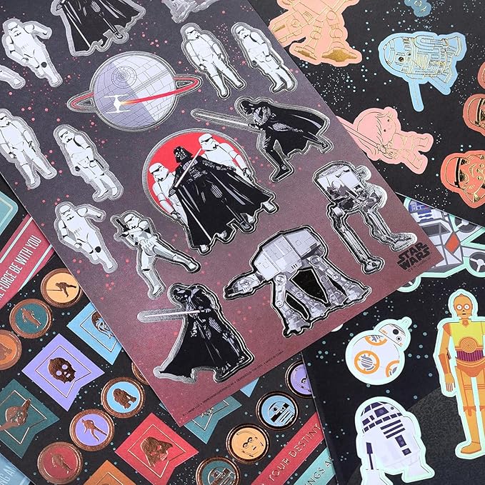Erin Condren Star Wars Accessories Bundle, Stationery Gift Set with Sticky Note Booklet, 9-Pack Triangular Pens, Sticker Book and Sticker Trio for Journals, Planners and Creativity
