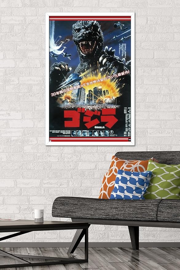 Trends International Godzilla - The Return Of Godzilla One Sheet Wall Poster, 34L x 22.4W, White Framed Version