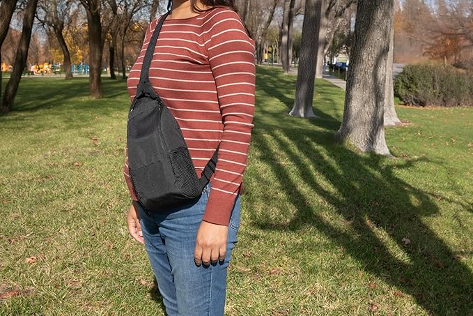 Picnic TIME Strider Crossbody Cooler Sling Bag, Insulated Fanny Pack, (Black)